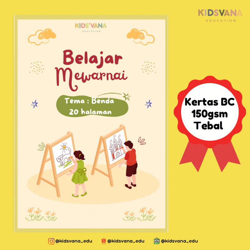 

Lembar Aktivitas Belajar Mewarnai - Tema Benda - 20 Halaman - Kertas Brief Card A4