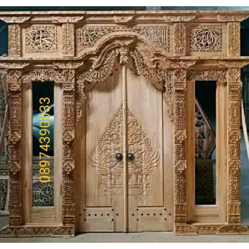 Pintu Gebyok 3 meter, Pintu Gebyok Ukiran Kaligrafi