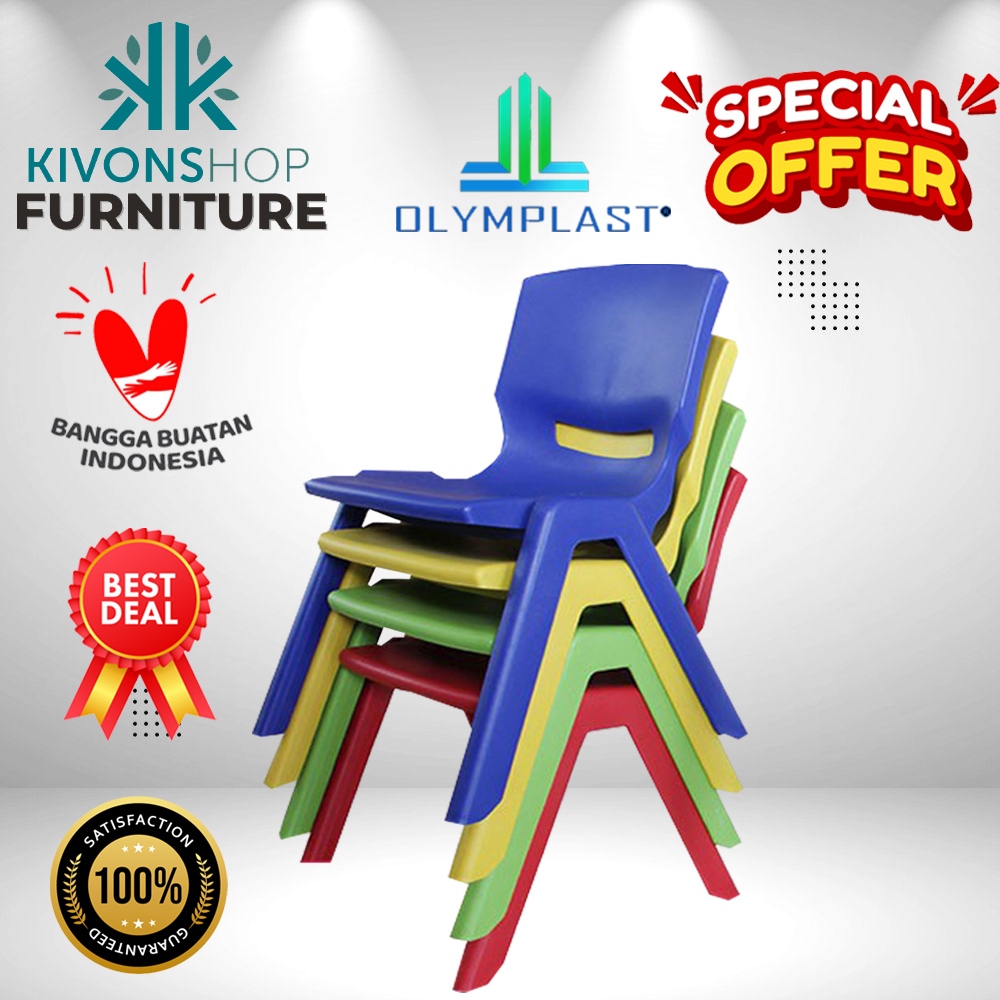 BANGKU / KURSI SANDAR / KURSI BELAJAR / KURSI ANAK OLYMPLAST OK 305 / TK / PAUD / PLAYGROUP / SUSUN 