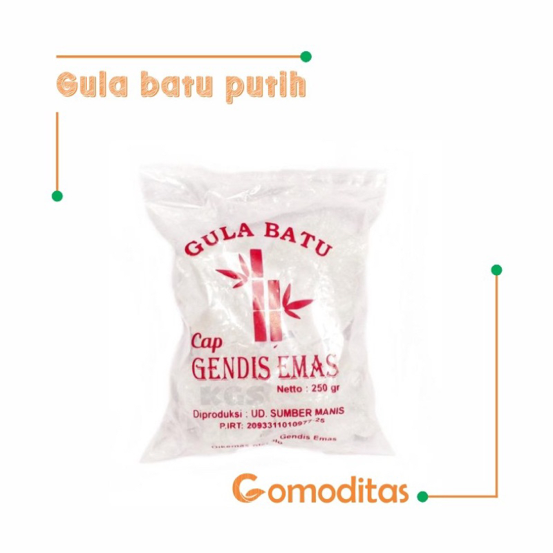 

GULA BATU KRISTAL PUTIH 250 gram | GULA KRISTAL | GULA PUTIH | GULA KUNING | GULA MURNI | GENDIS EMAS