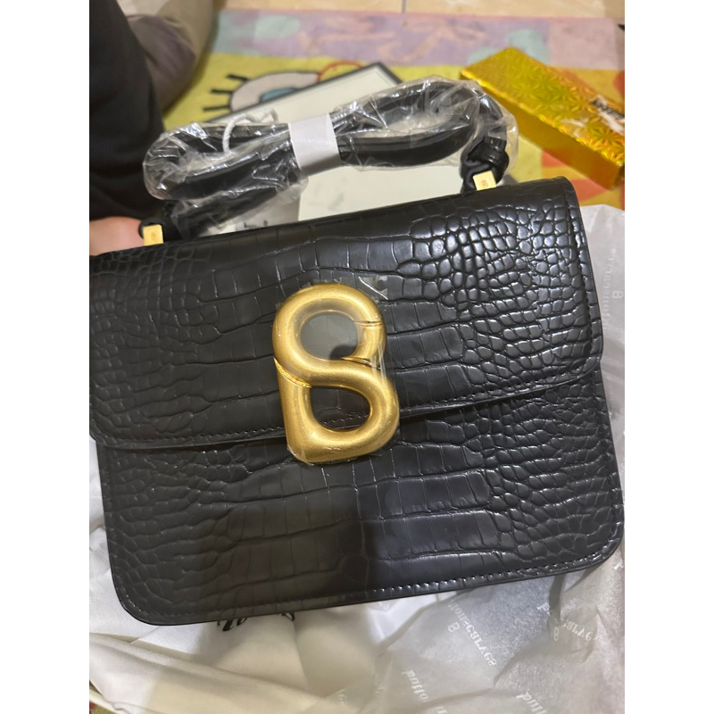 SALE AUDREY BAG BLACK BUTTONSCARVES BLACK NEW