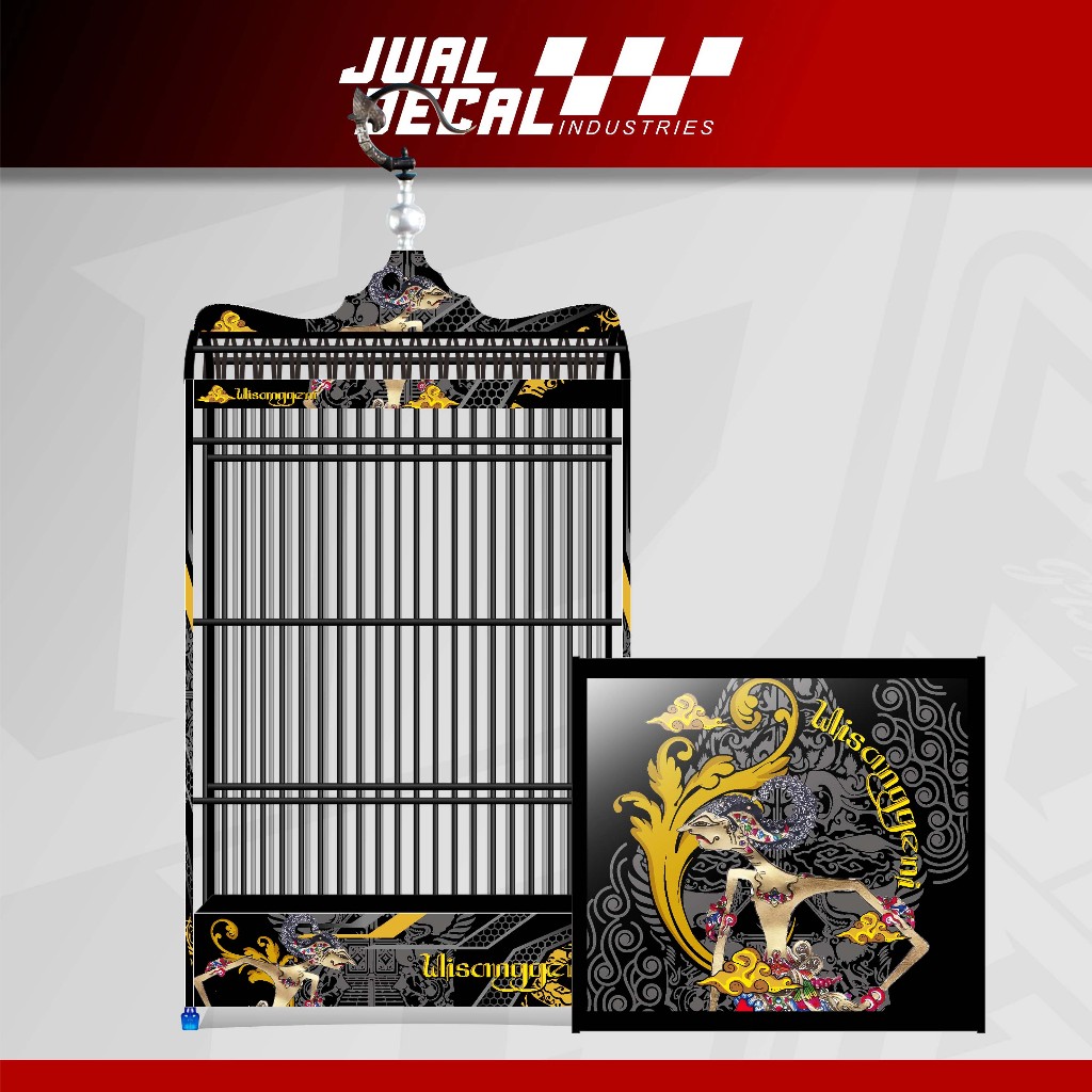 Stiker Decal Sangkar Kotak Wayang WISANGGENI Variasi Gepengan Kandang Burung Cendet Kacer Koper
