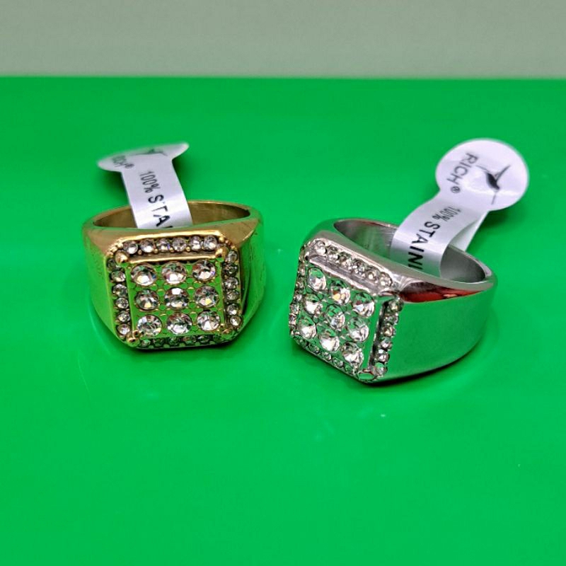 Cincin Titanium Tesla Stainless Tidak Luntur Berlian Zirkonia (29)