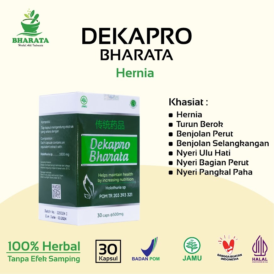 Dekapro Bharata  Herbal Alami Obat Hernia - Turun Berok Pria Wanita - Obat Varikokel - Obat Hidrokel