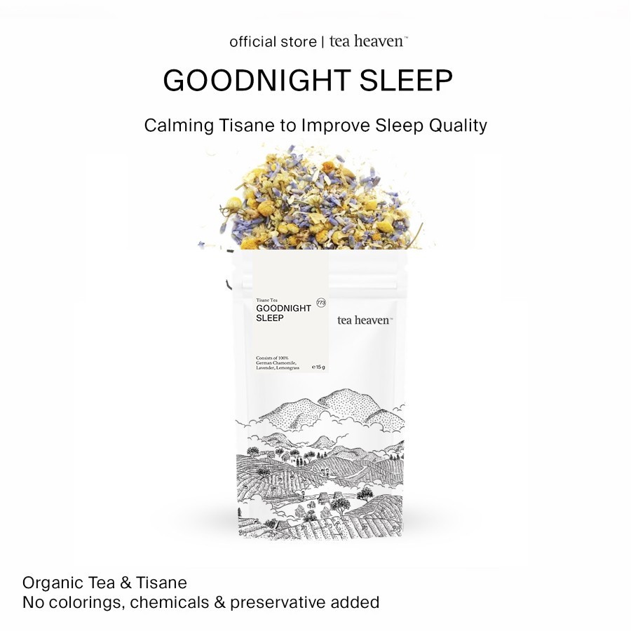 

Goodnight Sleep Tea Chamomile Lavender Lemongrass Premium Tisane Tea Heaven