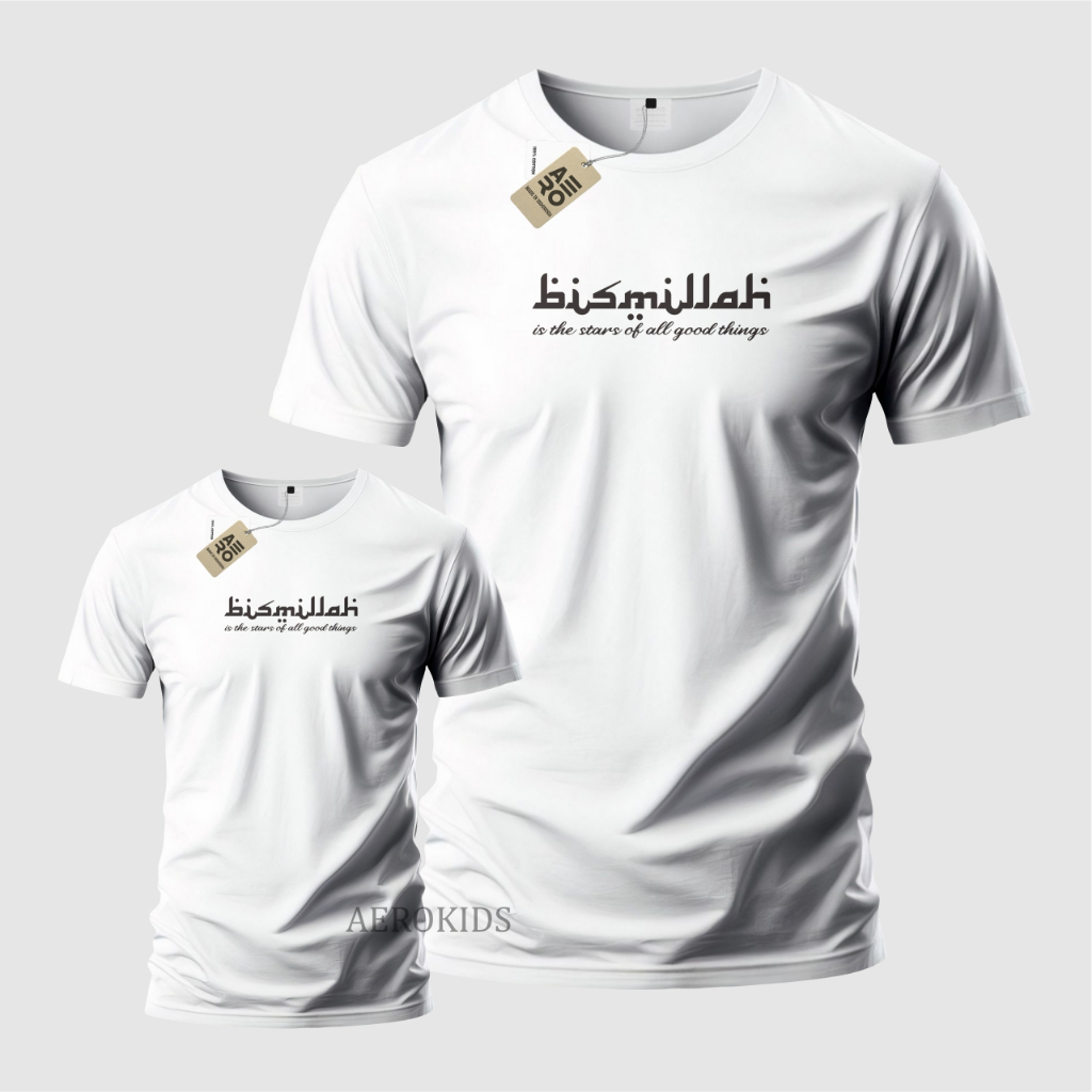 Kaos Couple Muslim  Baju Couple Ayah Dan Anak  Kaos Warna Putih  Baju Couple warna Putih