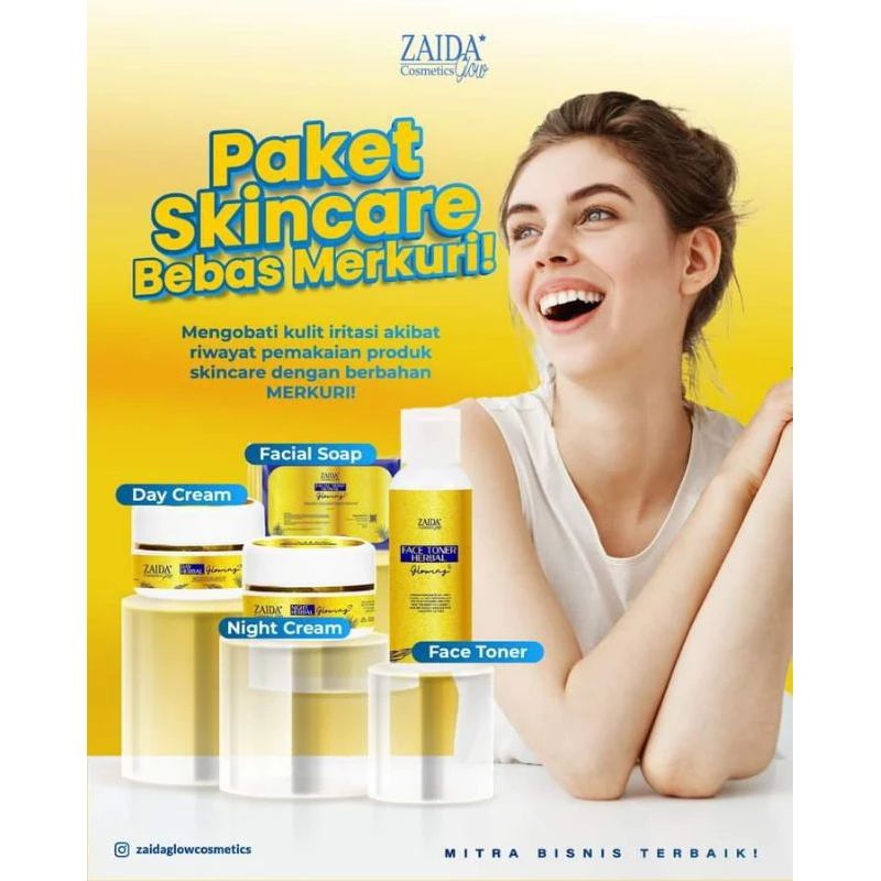 Skincare Zaida Glow Herbal / Paket Glowing / zaida glow cosmetics /zaida Glow Herbal
