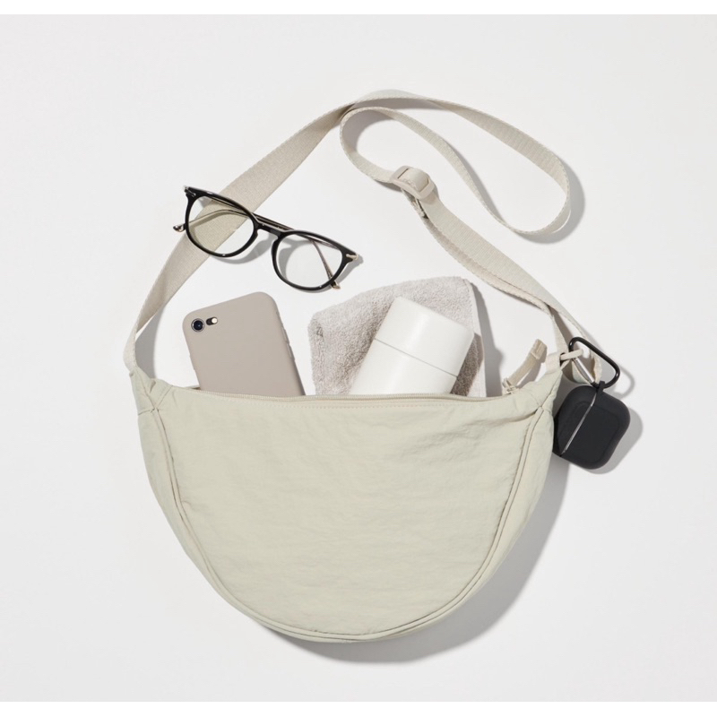 UNIQLO Round Mini Shoulder Bag NEW Tas Slempang Nylon Zipper Color Original