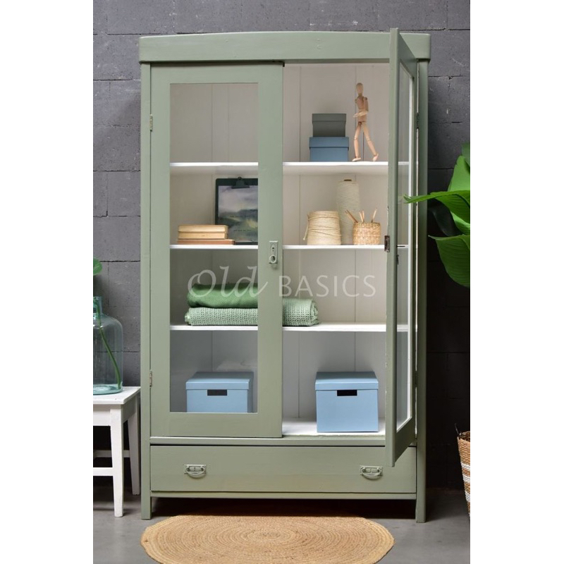 lemari rak hias 2 pintu kaca / lemari buku / lemari tamu