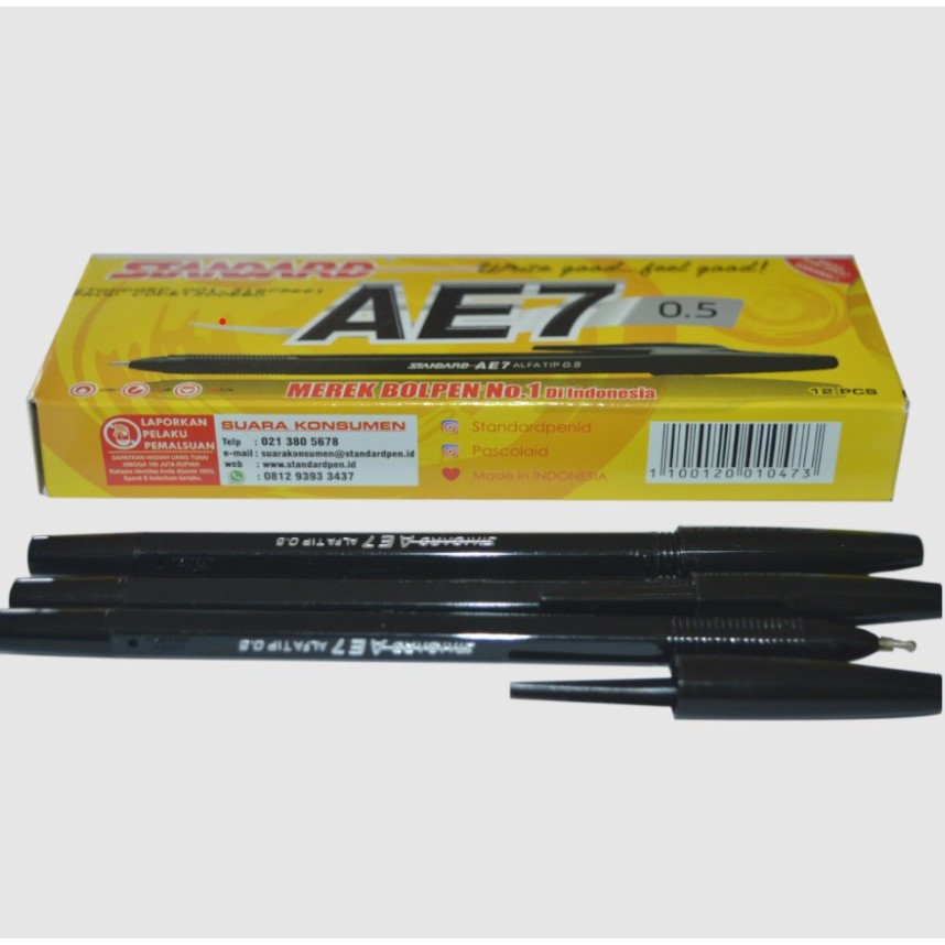 

Pulpen ballpoint bolpen pen Standart AE7 hitam