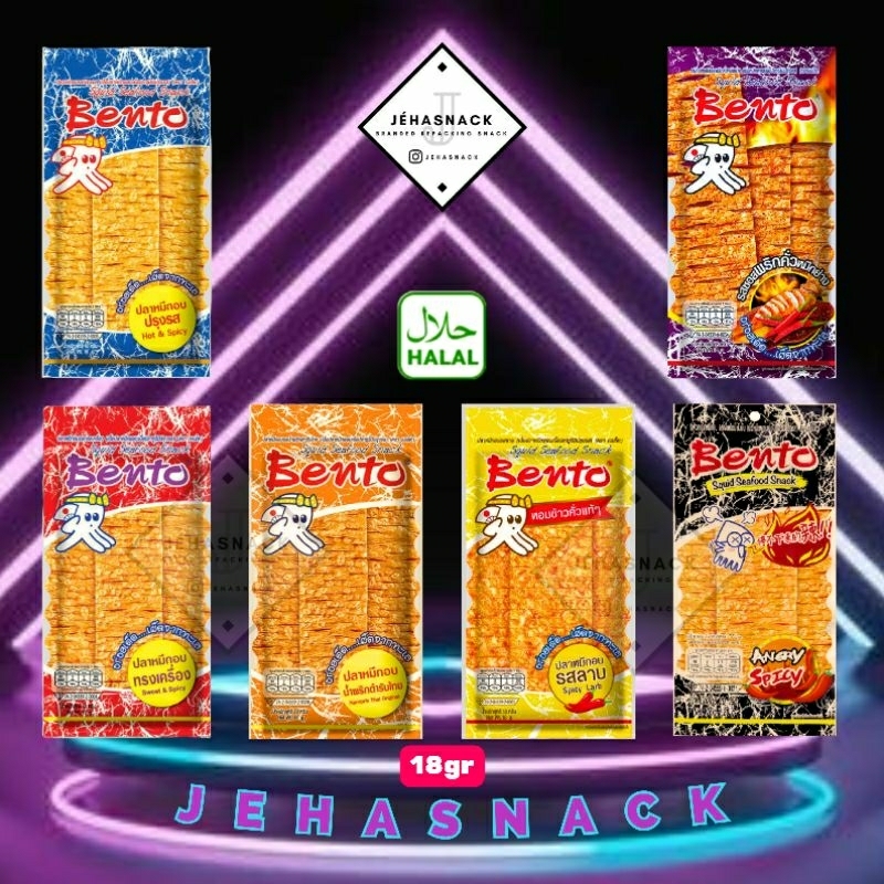 

[ SNACK BKK ] Bento Juhi / Fish / Seafood Snack HALAL 18gr / 20gr ( Import Thailand - Bangkok )