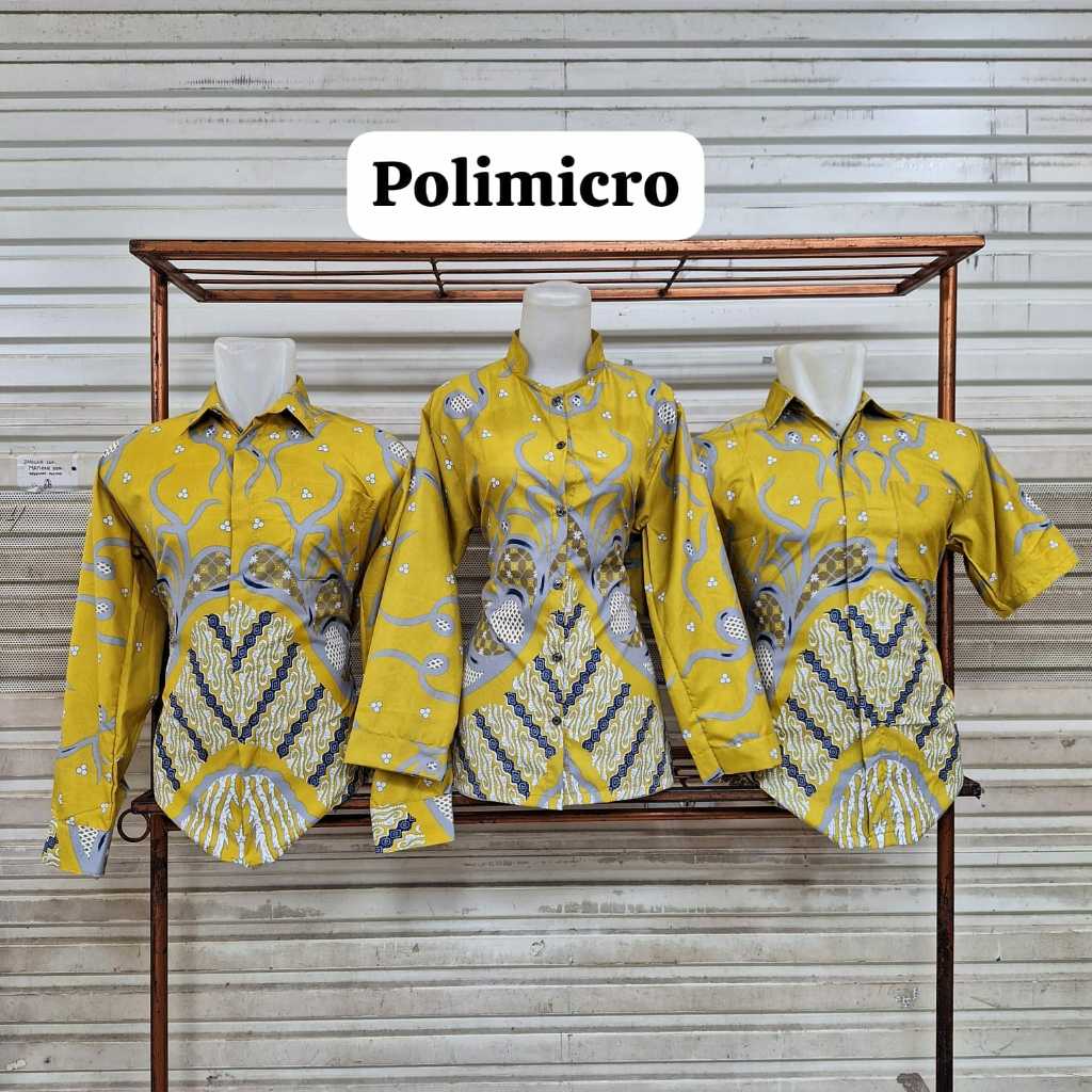 Baju Batik HSN Polimicro | Batik Pria | Batik Wanita | Batik Couple Yellow Model 6