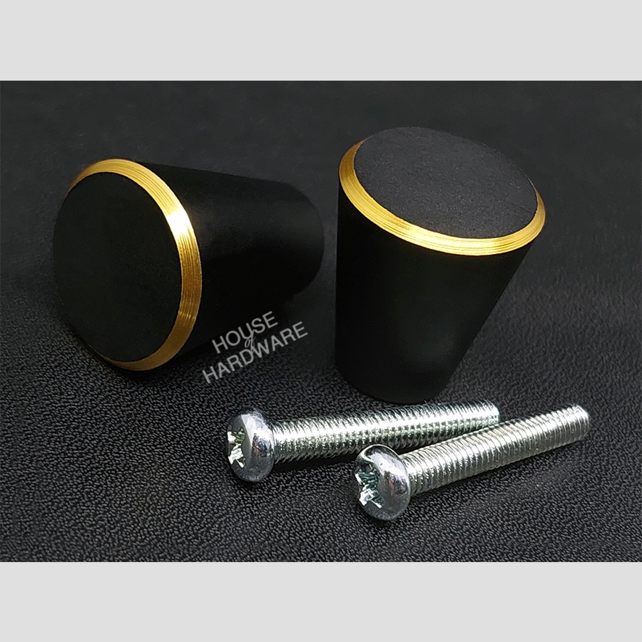 HANDLE KNOB BULAT LOGAM WARNA BLACK GOLD