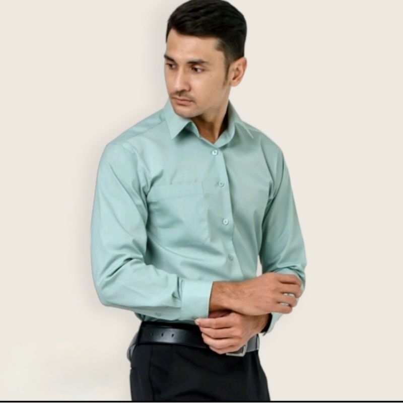 Kemeja Pria Kemeja BOSS Lengan Panjang Regular Hijau Sage