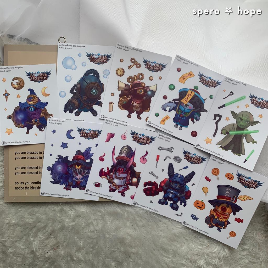 

SPEROHOPE - #MLCYCLOPS Cute Aesthetic Sticker Laptop Sticker Mobile Legend Cyclops DIY Diary Sticker Jurnal BUJO Planner Deco Stiker Hias Stiker Laptop