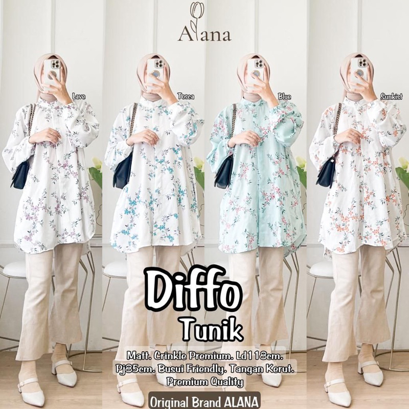 DIFFO TUNIK CRINKLE MOTIF