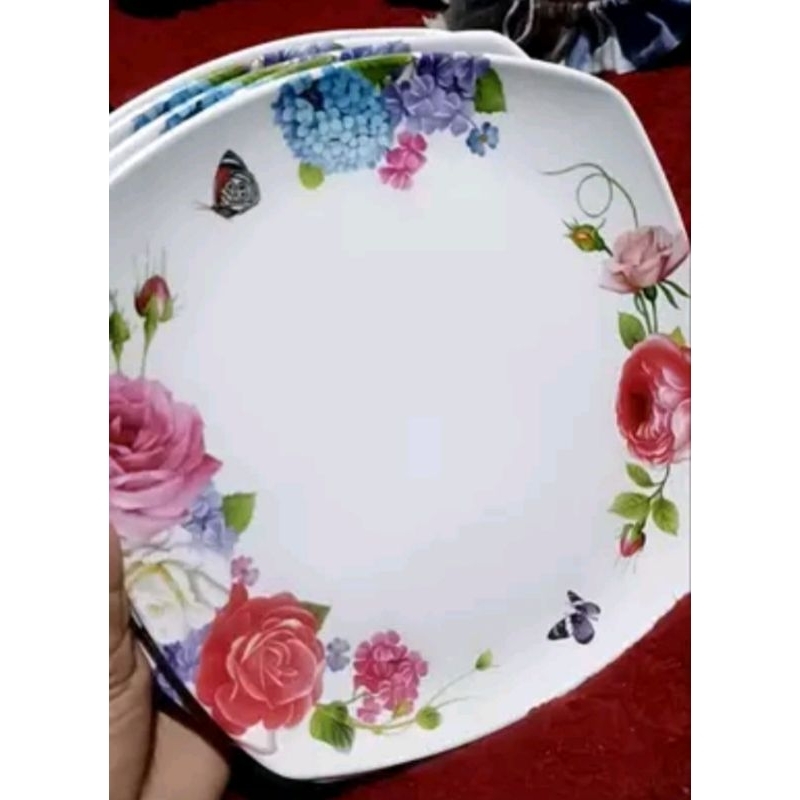 Piring melamin kotak piring melamin mawar piring melamin prasmanan kue