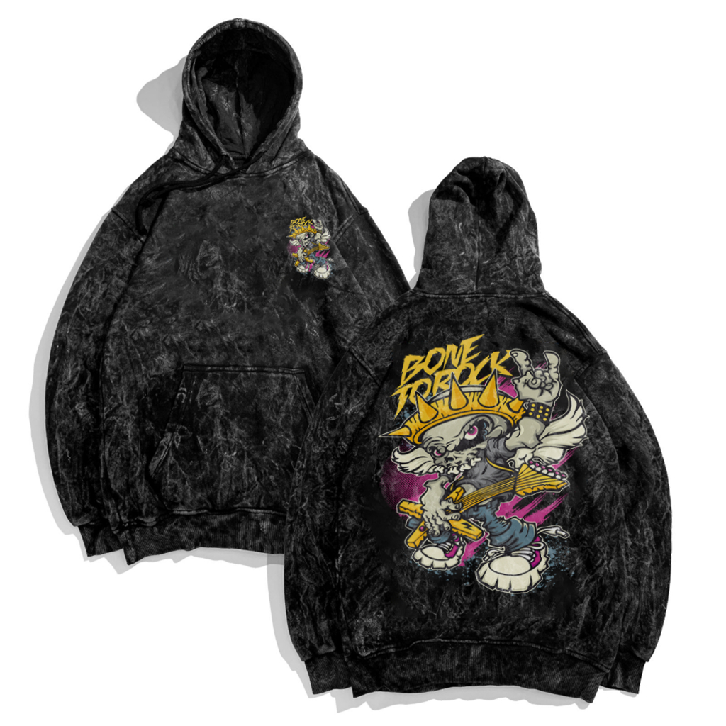 (METAL) Jaket Hoodie Washing Distro Motif Metal Pria | Jaket Hoodie Sandwash Bone To Rock | Jaket Sw
