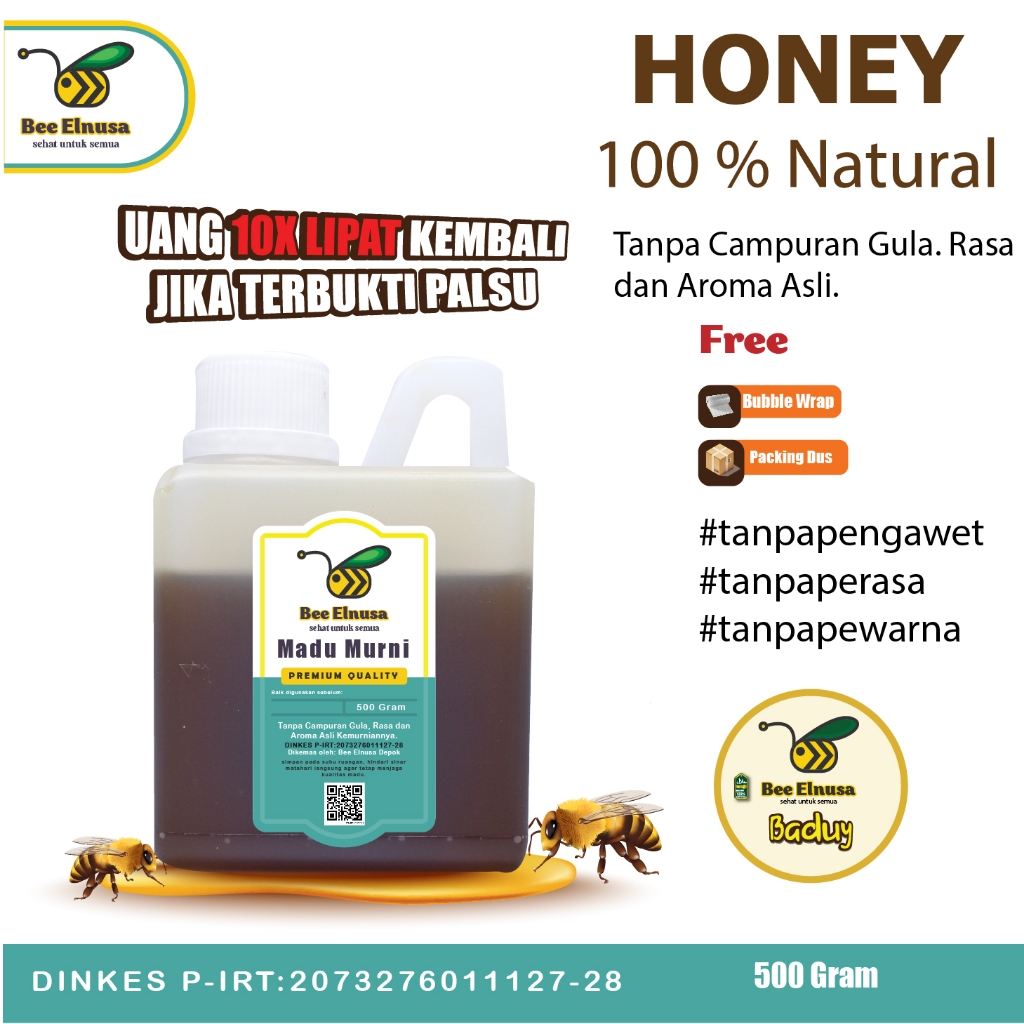 

Madu Asli Baduy, Murni raw isi 500 gr (Garansi 100 %)