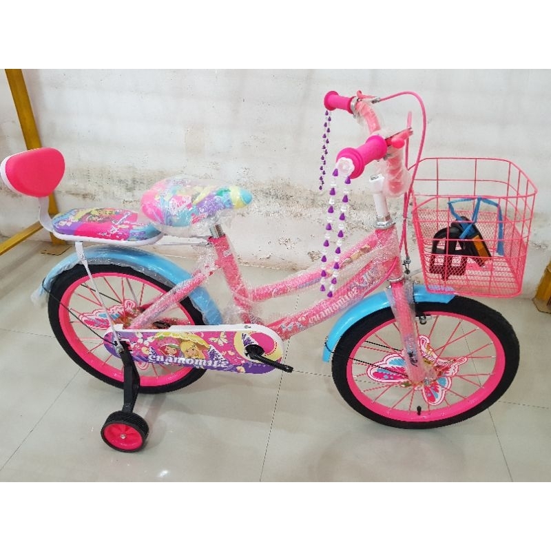 Sepeda Anak Perempuan Sepeda Mini 18 inch CHAMOMILE ( PINK )