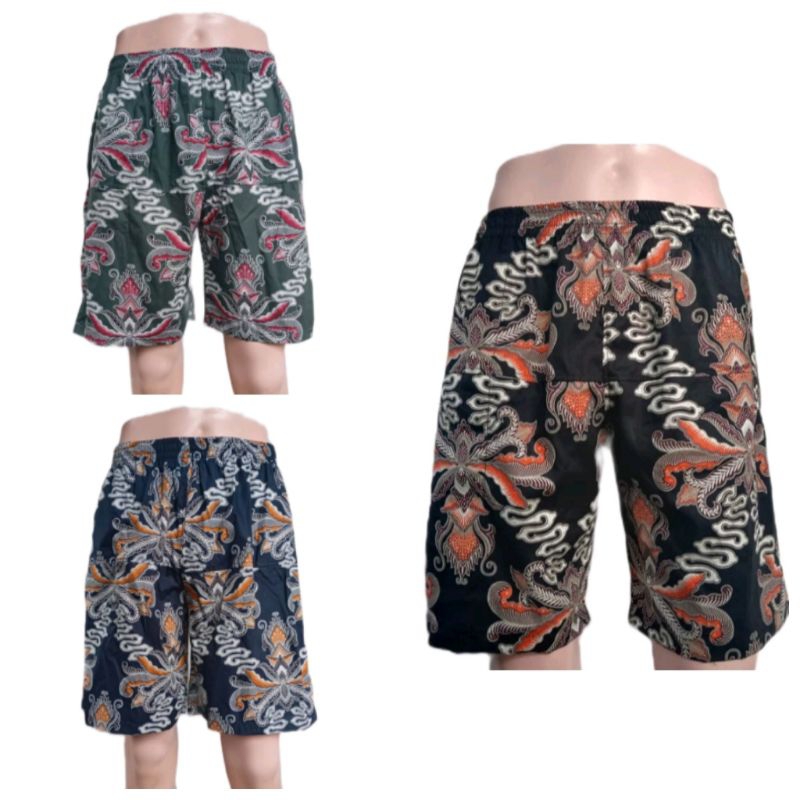 celana batik pendek cowok / celana distro cowok / celana pendek cowok pinggang karet / celana pendek