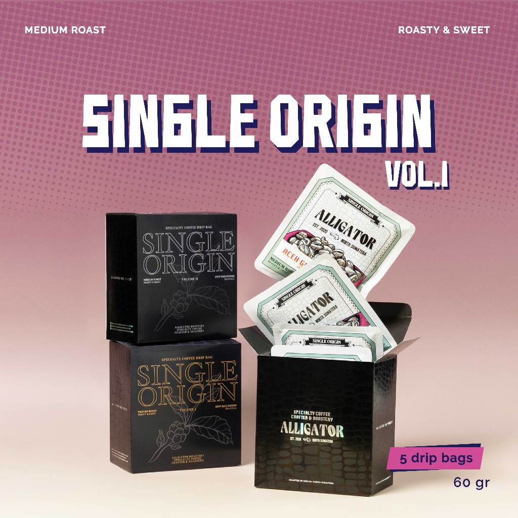 

Alligator Coffee Drip Bag - Single Origin ( 5 Circular Drip Bag )