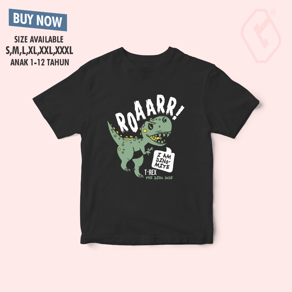baju anak t-rex roaarr / kaos anak distro tirex roar