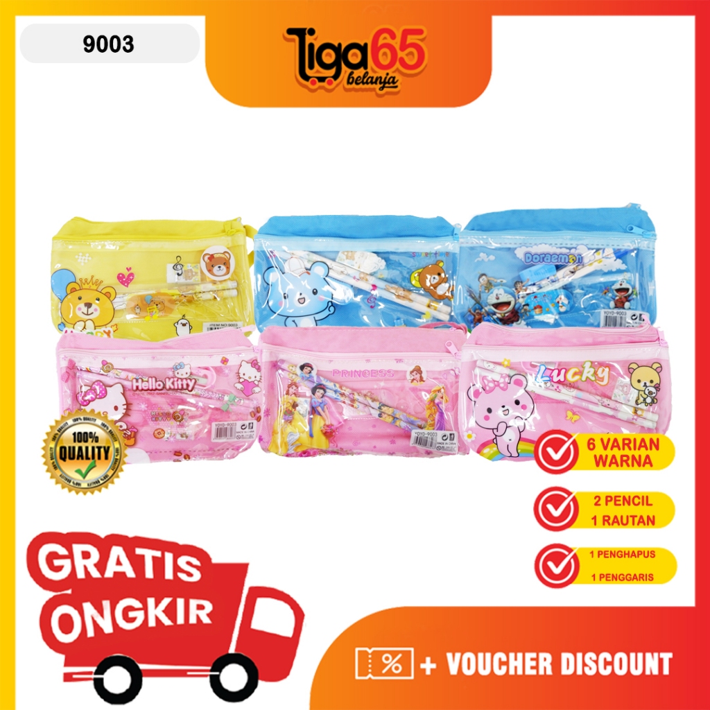 

Pensil Set Paket Alat Tulis Tempat Pensil Lucu 901/9003 Stationery Set Souvenir Ulang Tahun Anak