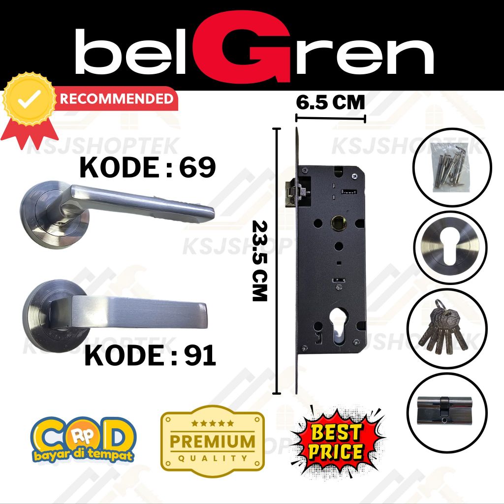 Kunci Pintu Pisah / Kunci Pintu Stainless / Kunci pintu rumah pisah / Handle Pintu Pisah + Body kunc