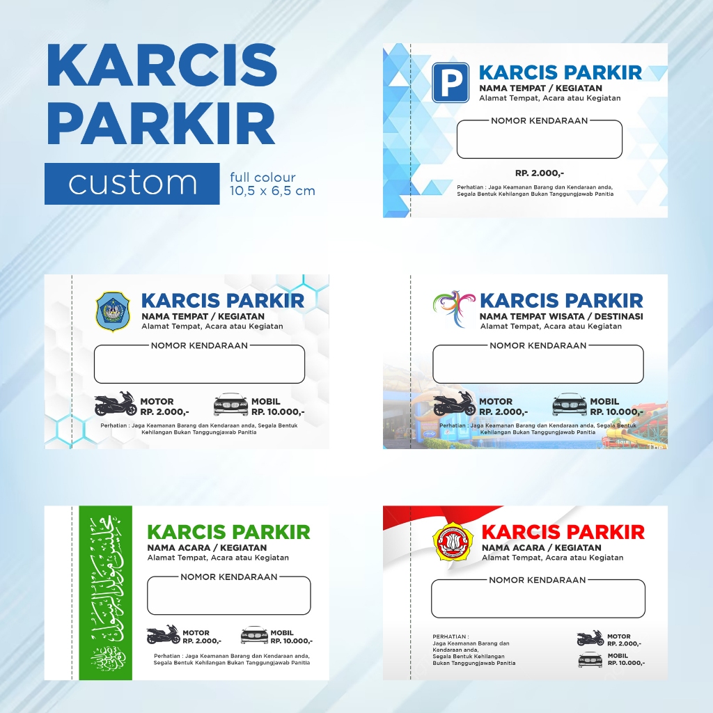 CETAK KARCIS PARKIR - KARCIS - PARKIR ACARA - CUSTOM