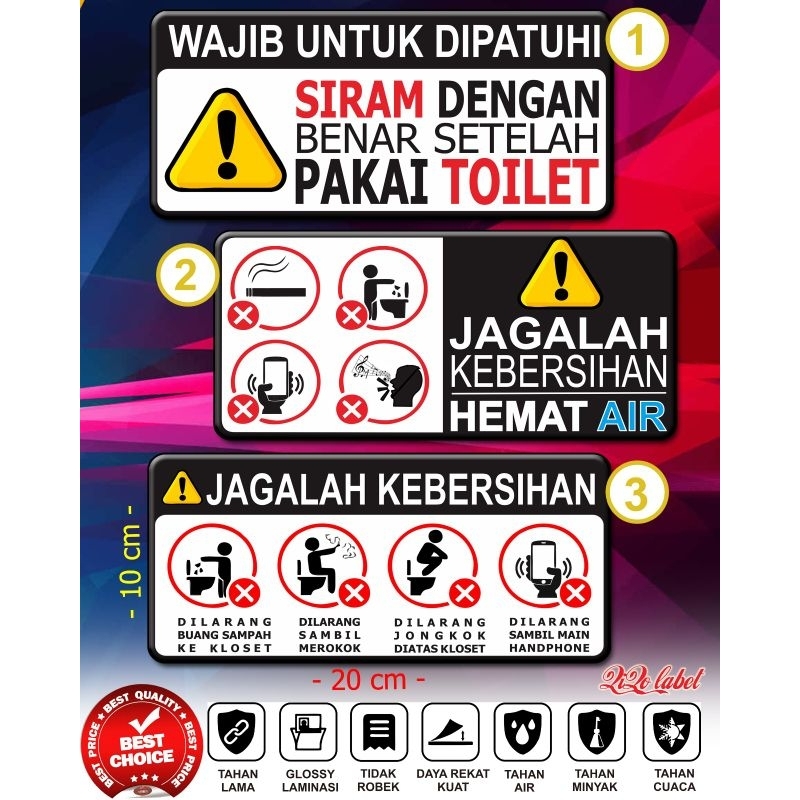 

Stiker Toilet Kamar Mandi Anti Air Vinyl