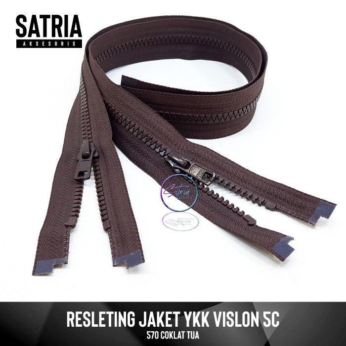 RESLETING ZIPPER JAKET YKK VISLON 30 CM (12 INCH) 570 COKLAT