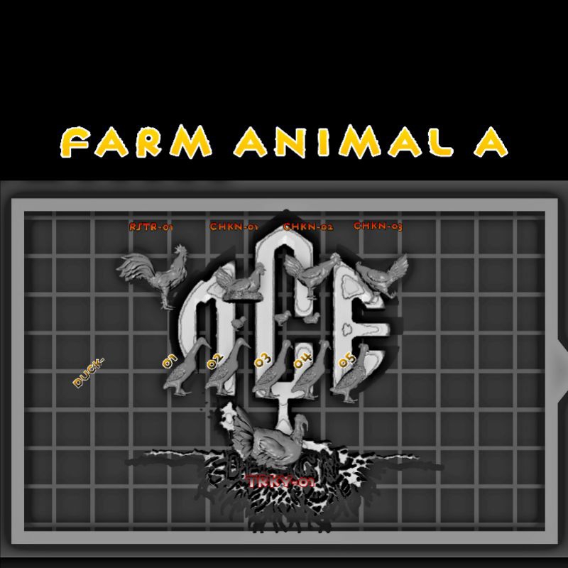 MC_e FIGURE HEWAN TERNAK AYAM BEBEK KALKUN SKALA 1:64