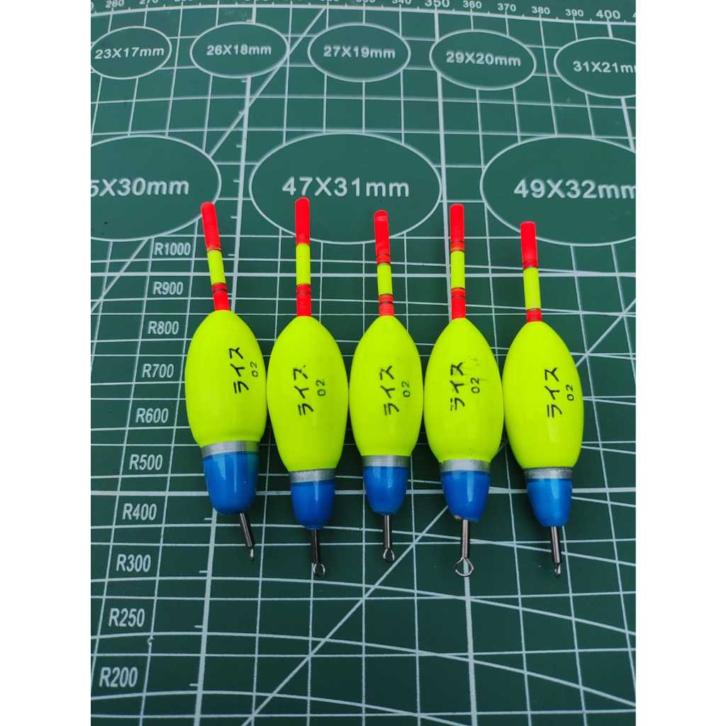 Pelampung Pancing Kumbul Pancing Bentuk Telur Klem Starlet Warna Hijau Stabilo Panjang 8 cm