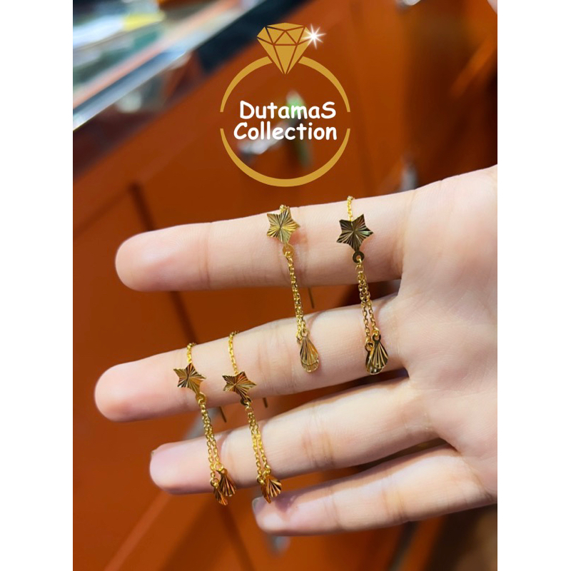 Anting Jarum Dewasa Berat 1.1 gram Emas Asli Kadar 300% (6k)