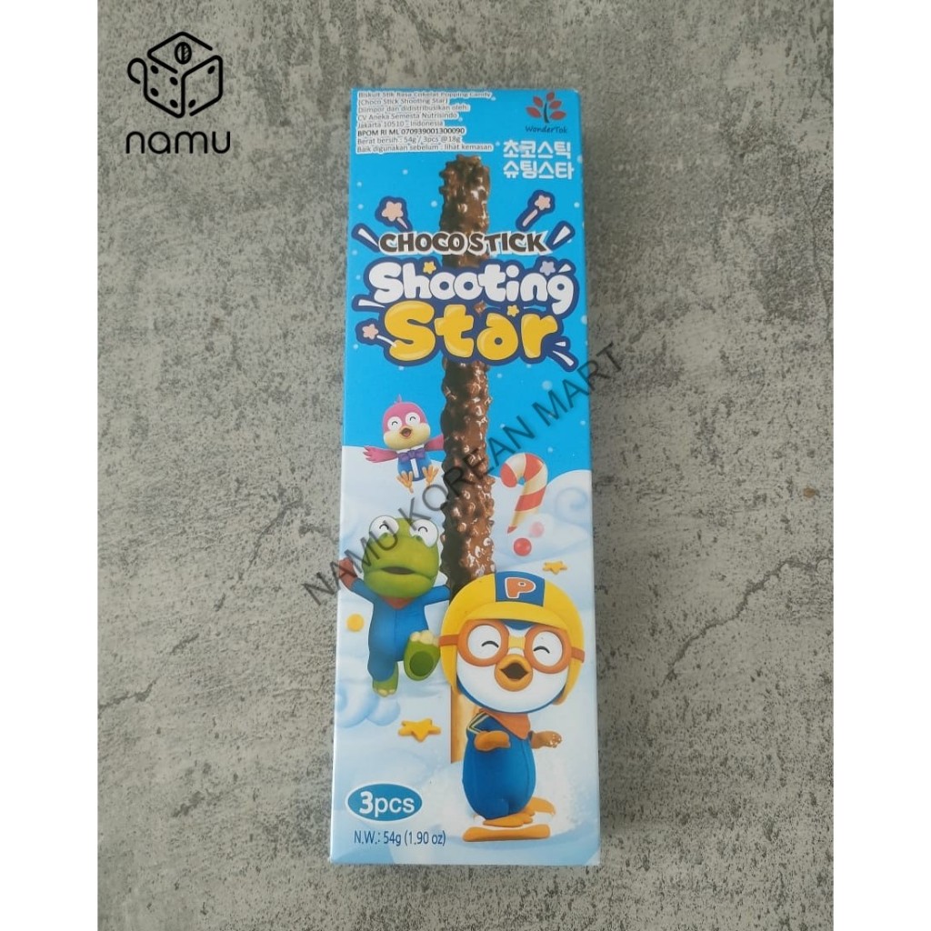 

Wondertok Pororo Chocostick Shootingstar 54gr / Biskuit Stik Rasa Cokelat Popping Candy / Chocostick / Biskuit Cokelat / Biskuit Stik Korea