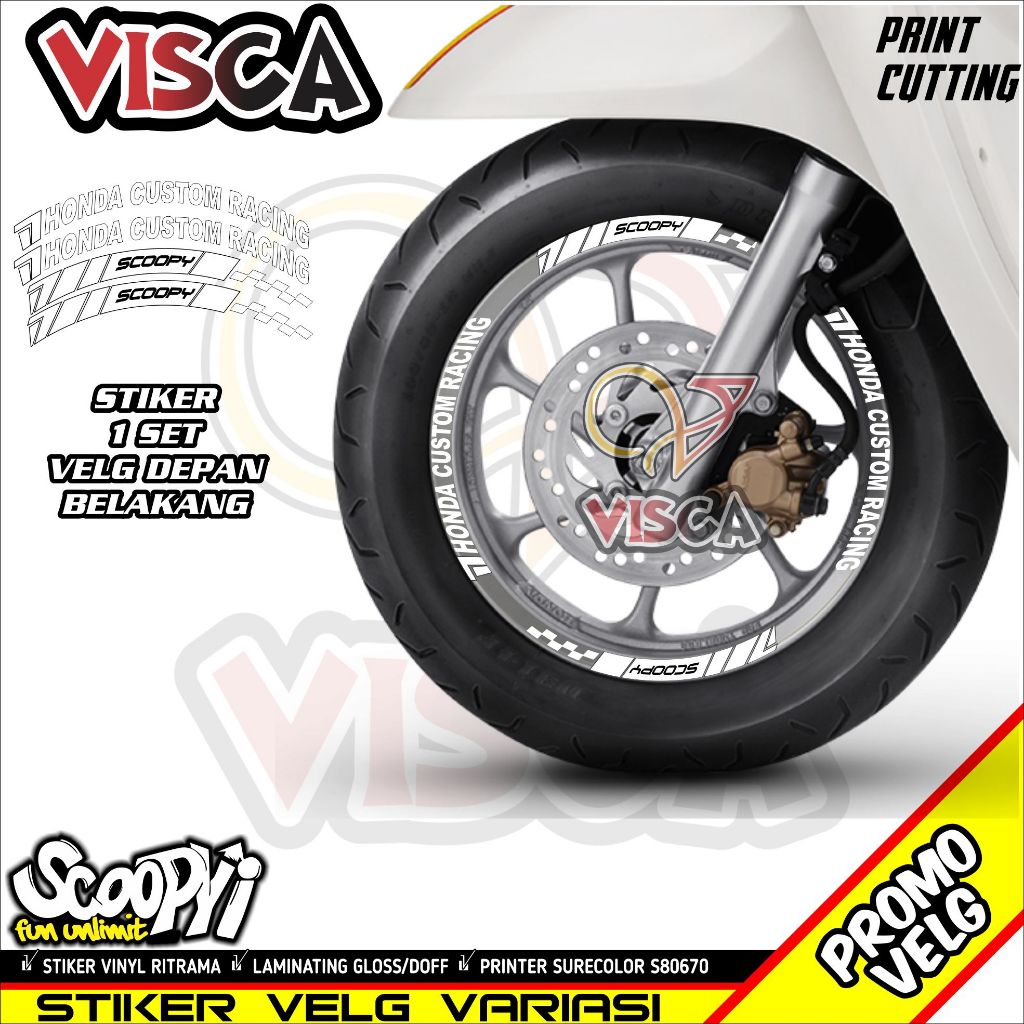 Stiker Velg List Velg Motor Stiker Velg Scoopy Ring 12 Motif Honda 1