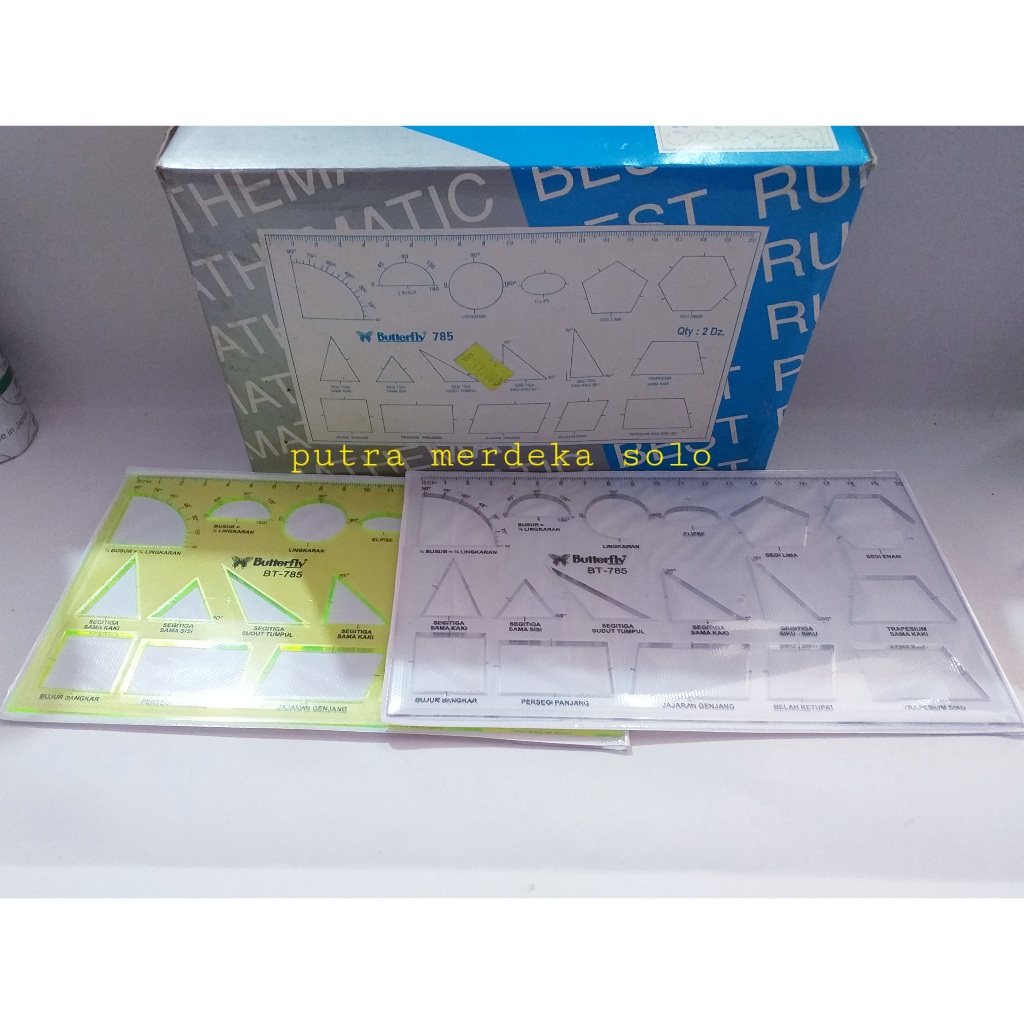 

Penggaris Cetakan Persegi Butterfly BT-785 Penggaris Cetakan Persegi semua bidang bentuk bangun datar