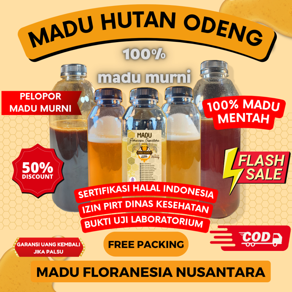 

MADU MURNI MADU ASLI HUTAN ODENG 1 KG KUALITAS PREMIUM FULL NEKTAR 100% RAW HONEY MADU FLORANESIA NUSANTARA ESOXSE MADU