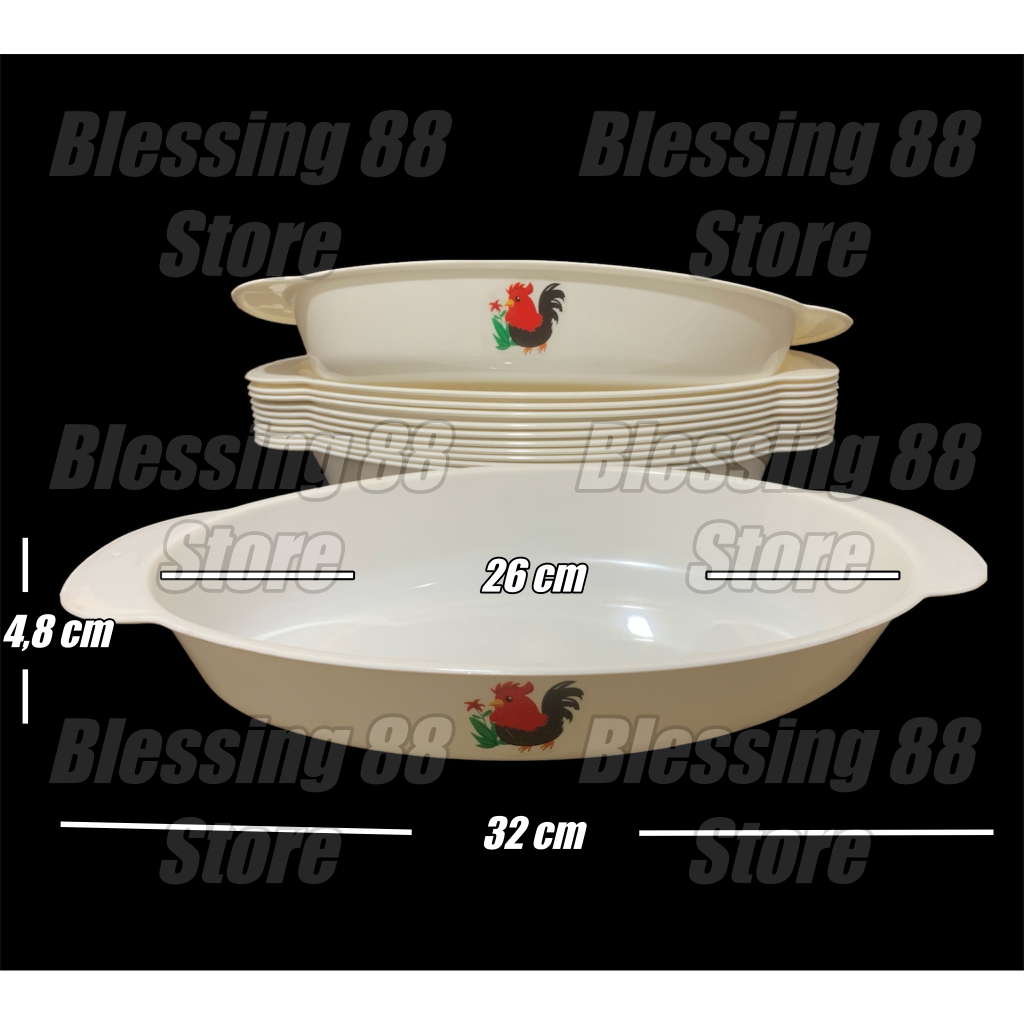 Mangkok Oval Plastik HW / Mangkok Sayur / Mangkok Ayam Jago anti pecah / Mangkok capcay murah / Mang