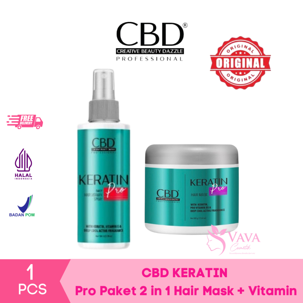 CBD Keratin Pro Paket 2 in 1 Hair Mask + Vitamin