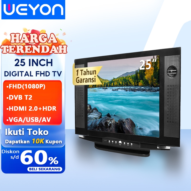 Weyon 24/25 inch TV Tabung Digital HD Televisi LED Semi Flat TV Tabung