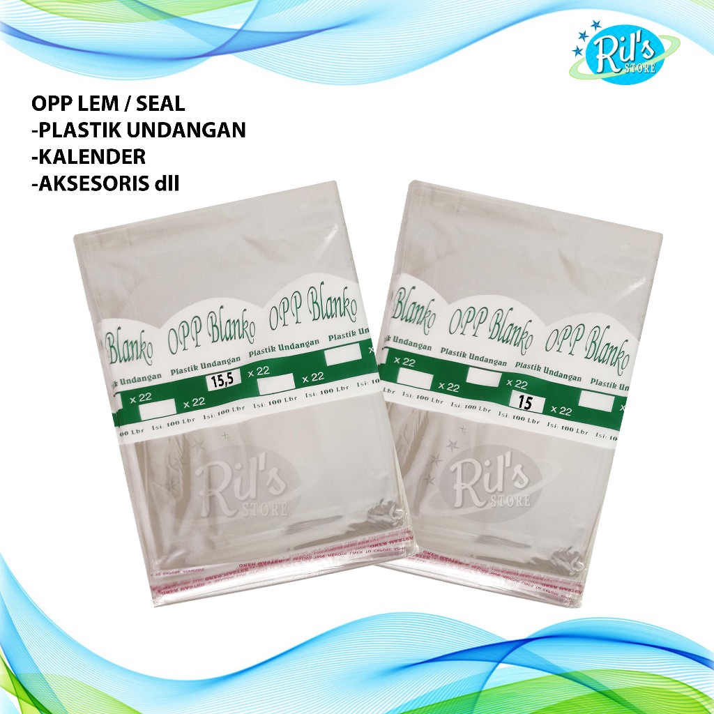 Plastik OPP Lem 15 x 22 & 15.5 x 22 Plastik Undangan / OPP Seal - Lem / Plastik Kemasan / 15x22 15.5