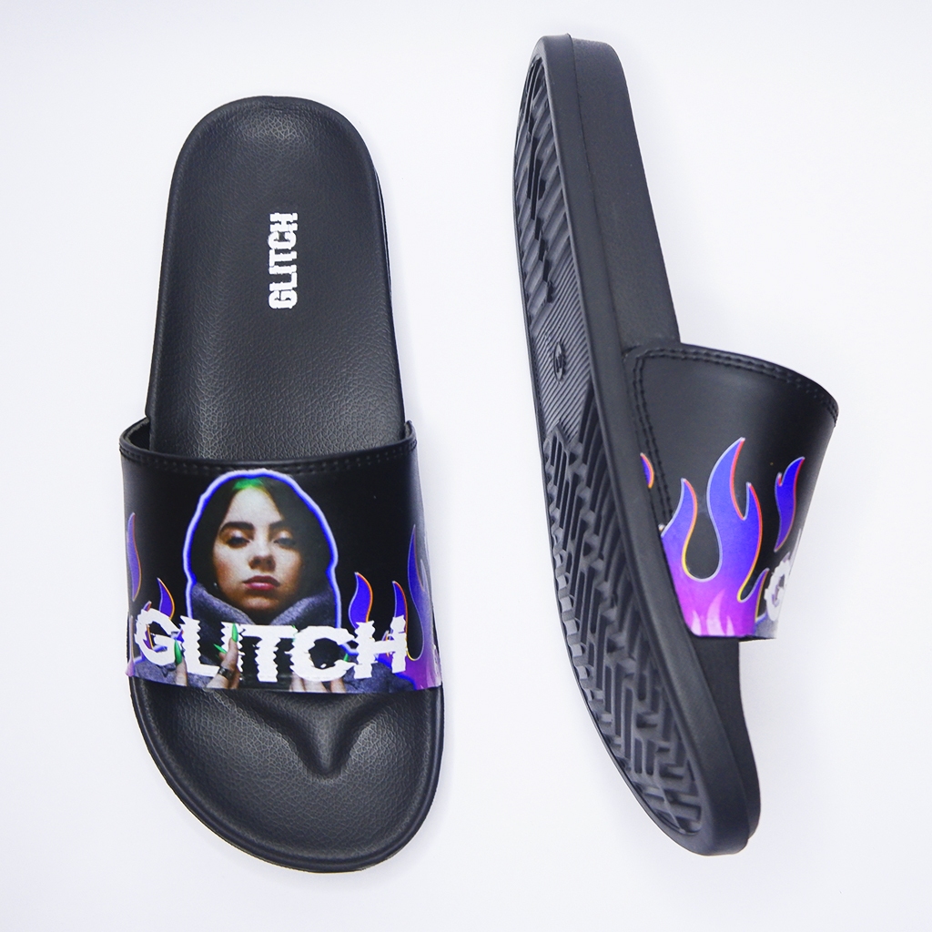 Glitch Sandal Slide - Purple Fire | Sandals Slipper | Sandal Selop | Sanda Pria Wanita