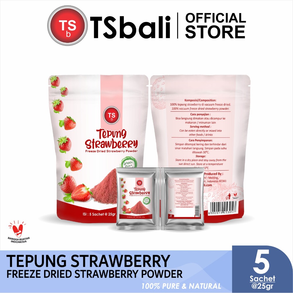 

IBEX Freeze Dried Strawberry Powder Pure/Serbuk Strawberry 5 Sachet 25gr