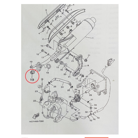 MUR LEHER KNALPOT-MUR JOK-MUR BAUT MOUNTING MESIN RX KING, RXZ, RXS, YT115 ASLI ORI ORIGINAL YAMAHA 