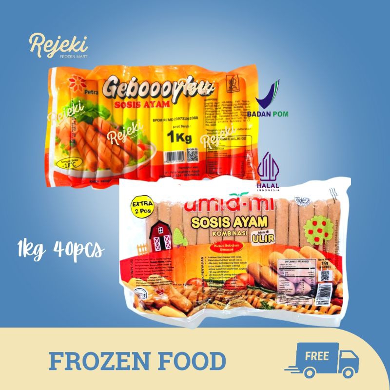 

Geboooyku / Umiami Sohib Sosis Ayam 1kg 40pcs - Rejeki Frozen Moyo