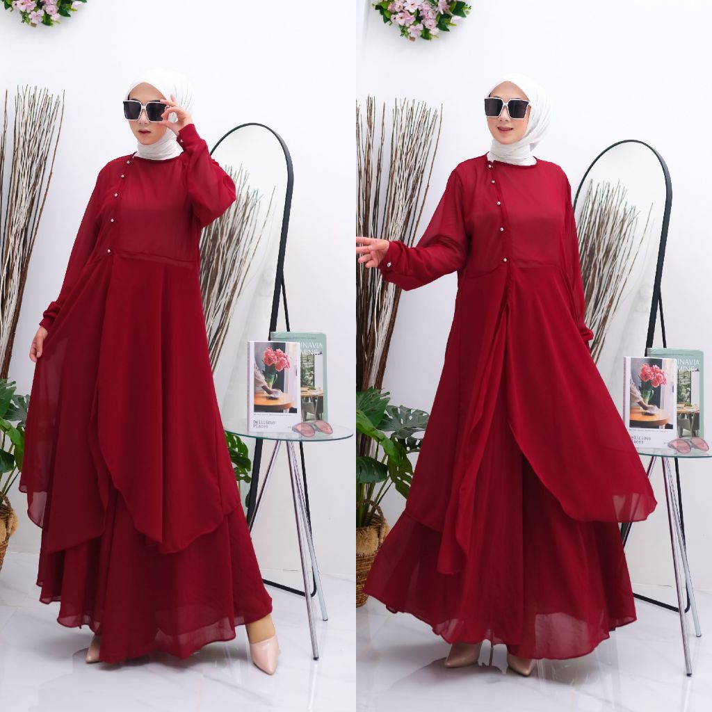 Setelan kulot Annisa Terbaru 2023 kekinian wanita kekinian fashion muslim ceruty polos terbaru konda