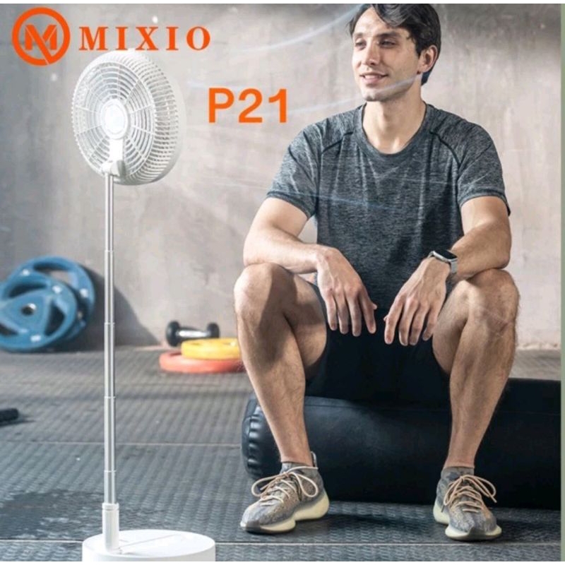 MIXIO P21 Kipas Angin Lipat Fan portable Remote Control Auto swing