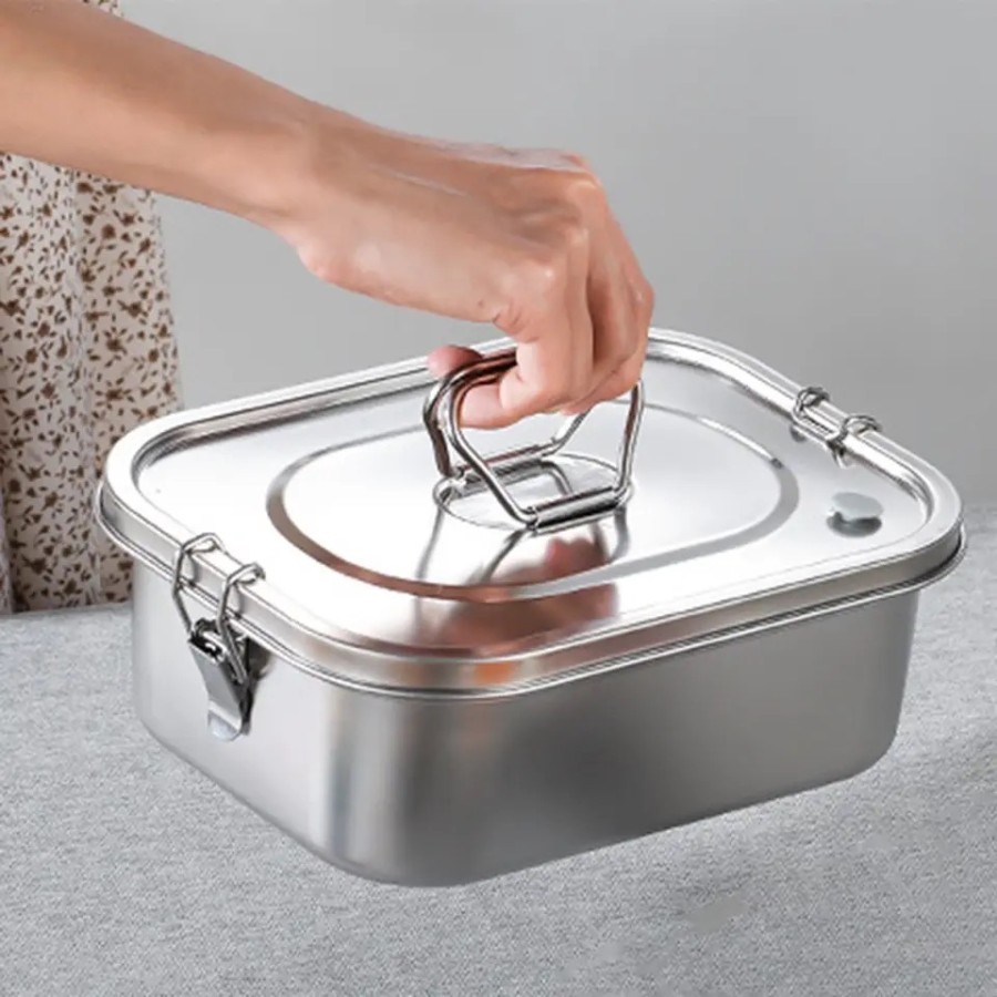 Kotak Makan Lunch Box Stainless Steel Box Bekal Bekel Makanan 2L
